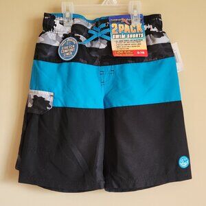 ZeroXposur - 2 Set Boys Swim Trunks Surfboard Shorts UPF 50 Size Small 7/8 NWT